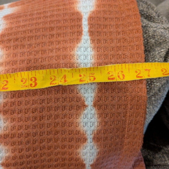Sonoma Rust and White Tie-Dye Waffle Henley - Picture 11 of 12